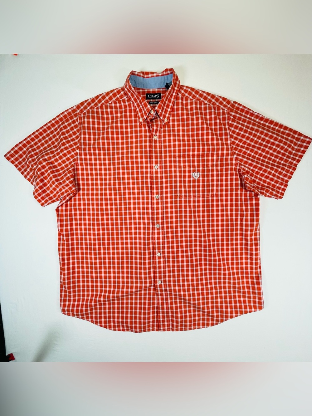 Men's Chaps Easy Care Short Sleeve Button Down Shirt Size XXL